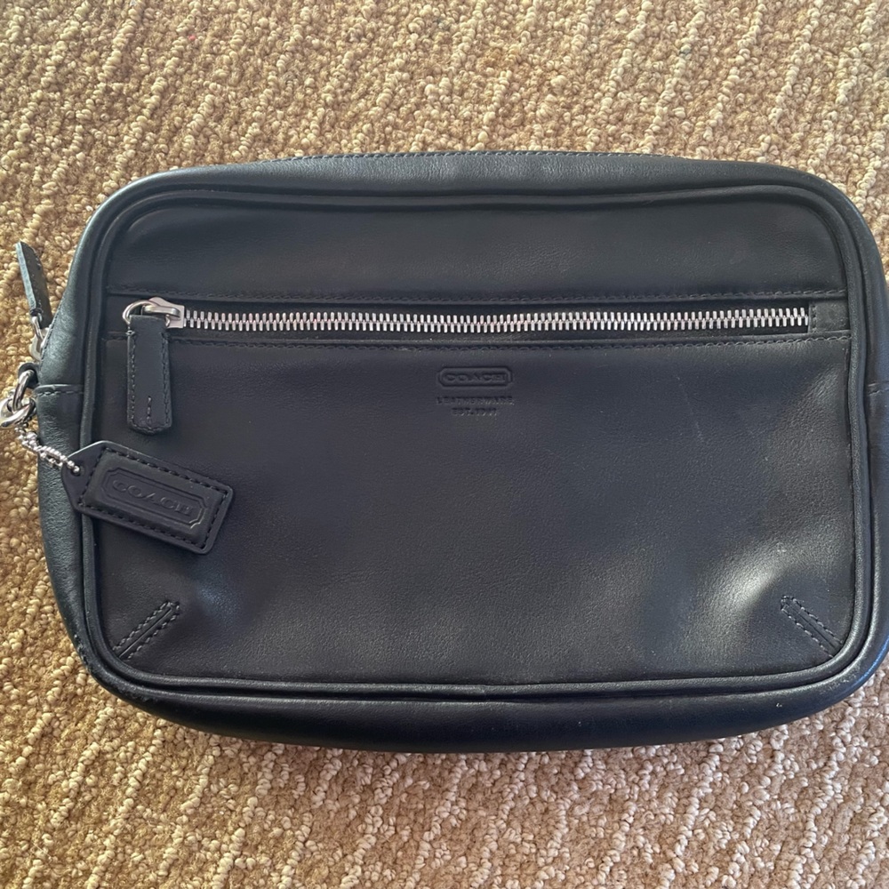 Coach men’s travel bag, like new black 10x7x2 used once.